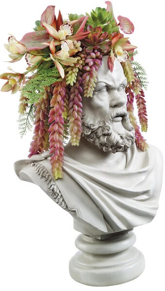 Philosopher Socrates Bust Planter Sculpture Vase Decorative Head Statue